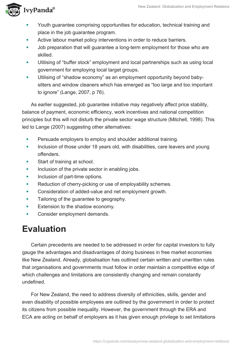 New Zealand: Globalization and Employment Relations. Page 5