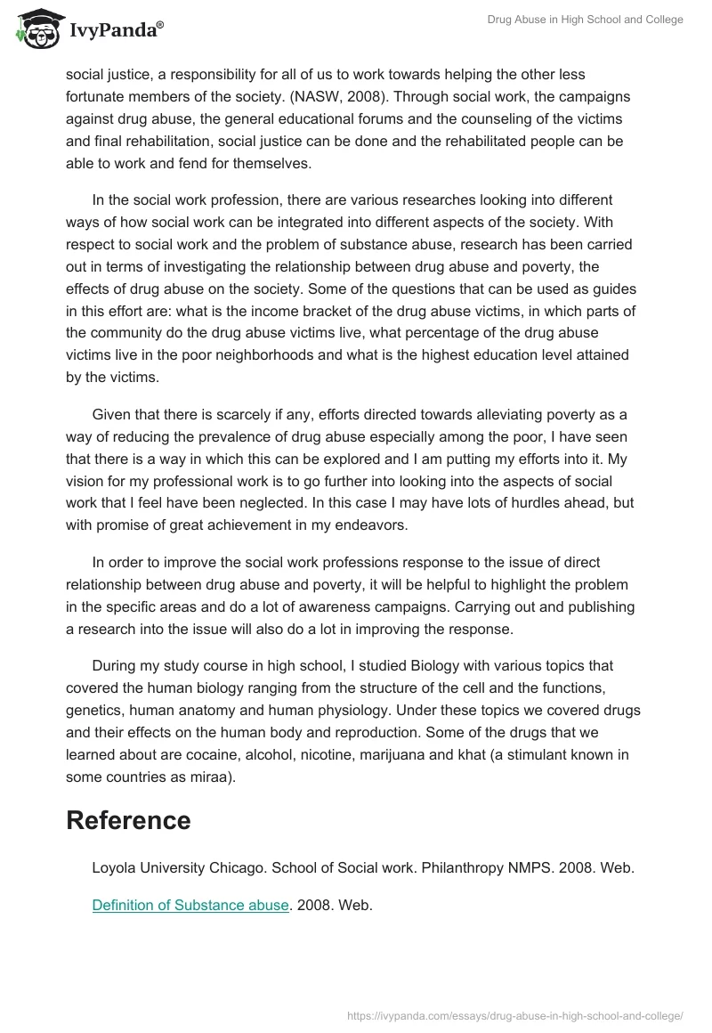 Drug Abuse in High School and College. Page 3