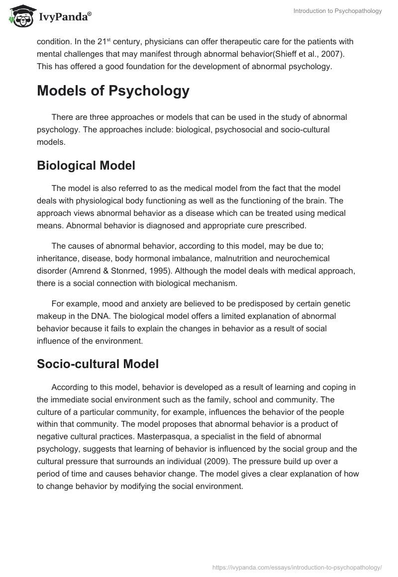 Introduction to Psychopathology. Page 3