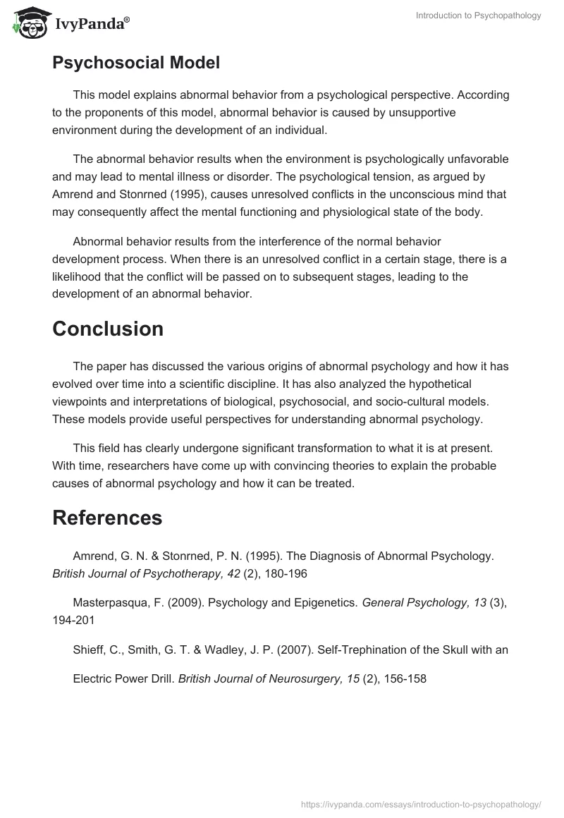 Introduction to Psychopathology. Page 4