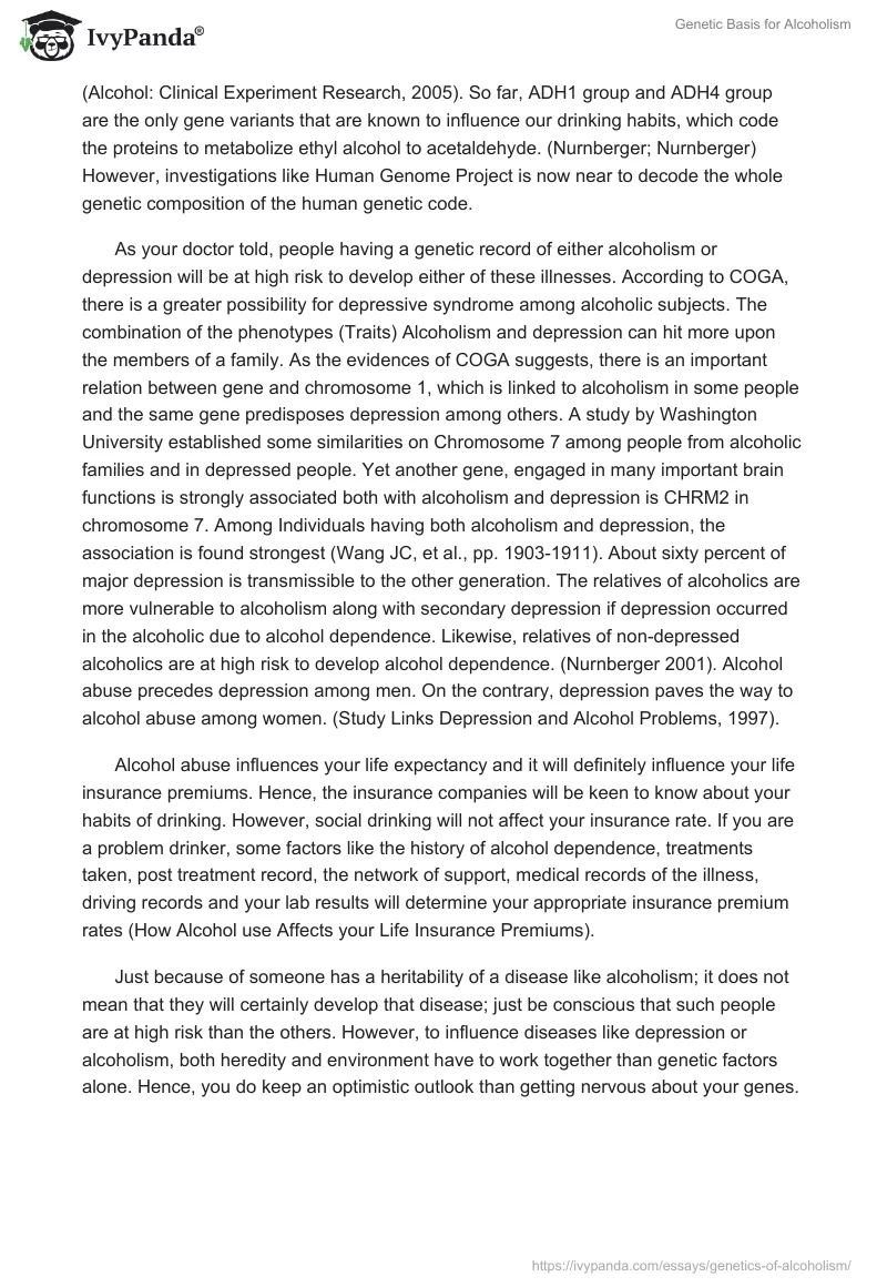 Genetic Basis for Alcoholism. Page 2
