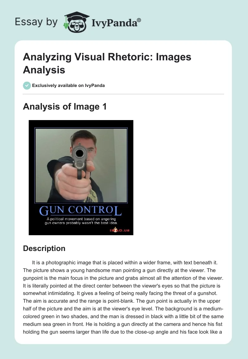 Analyzing Visual Rhetoric: Images Analysis. Page 1