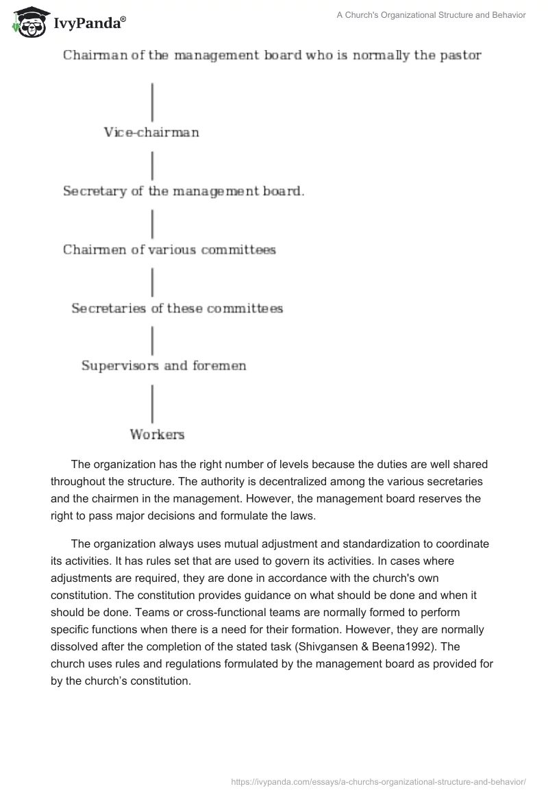 A Church's Organizational Structure and Behavior. Page 3