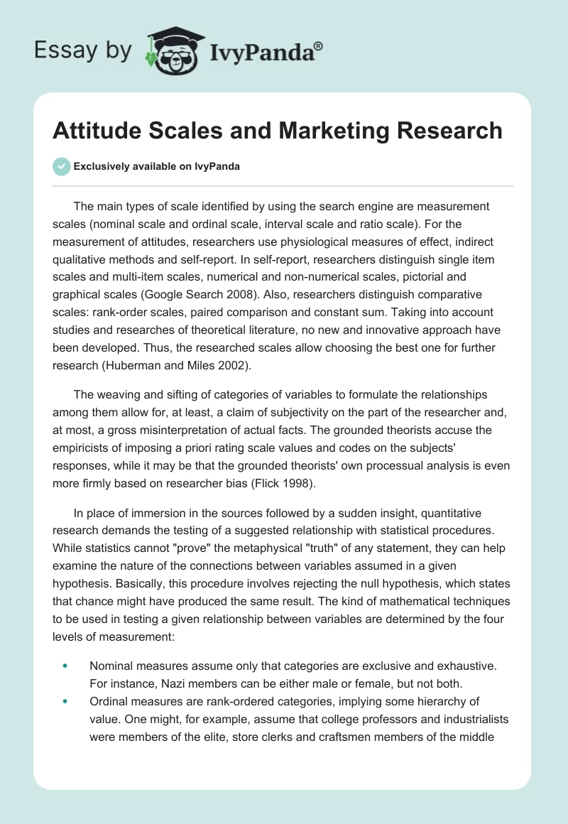 Attitude Scales and Marketing Research. Page 1