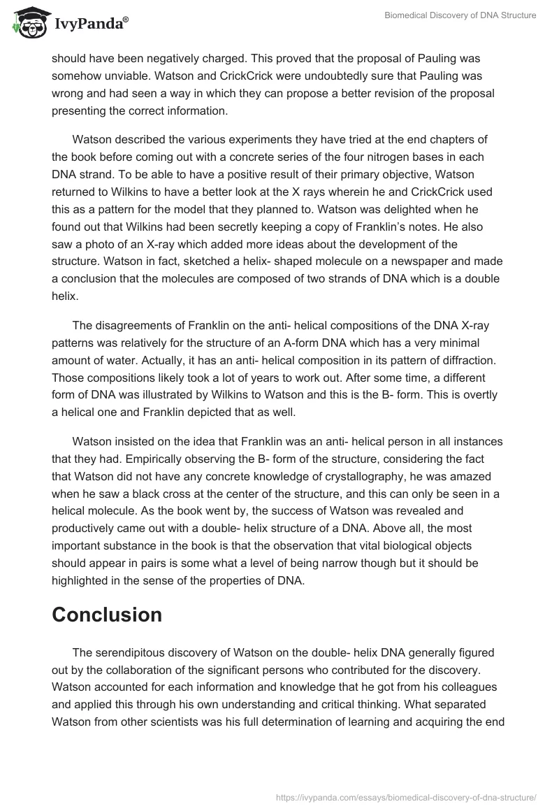 Biomedical Discovery of DNA Structure. Page 5