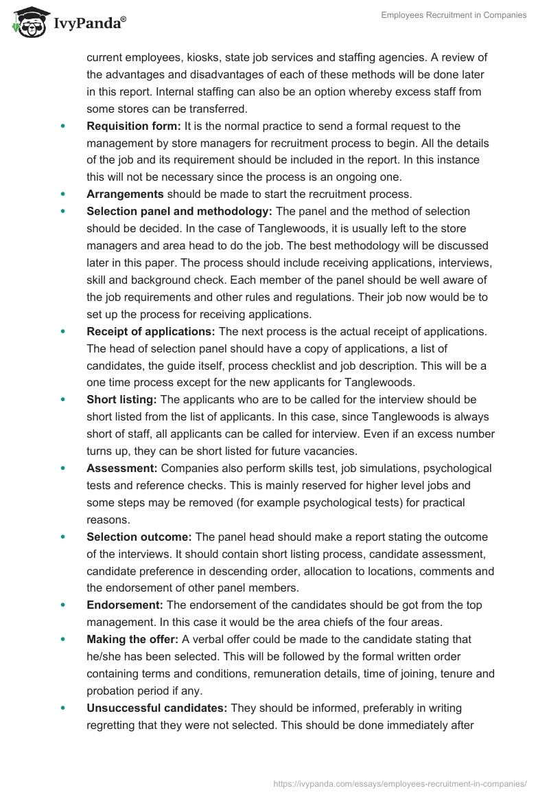 Employees Recruitment in Companies. Page 2
