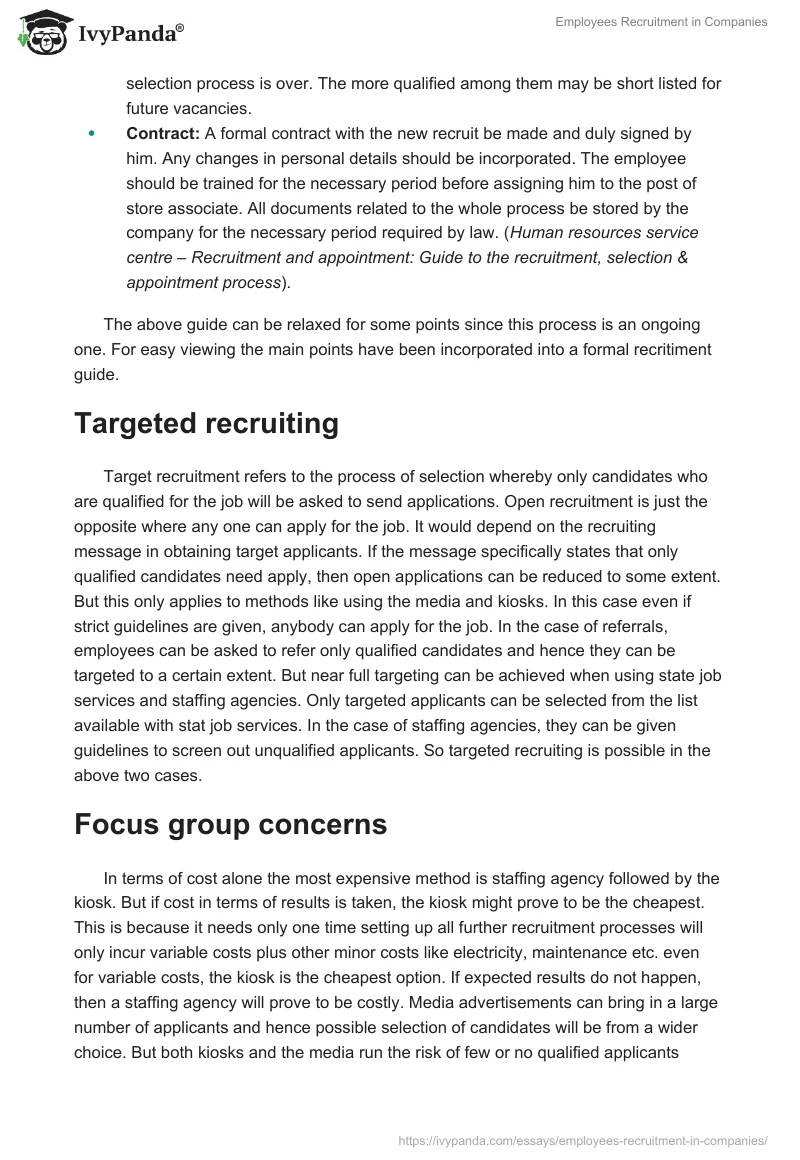 Employees Recruitment in Companies. Page 3