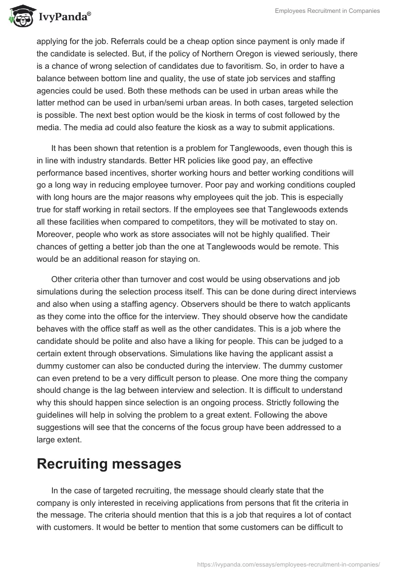 Employees Recruitment in Companies. Page 4