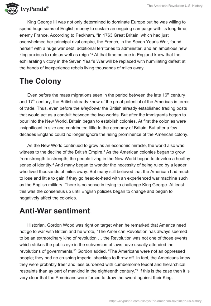 The American Revolution U.S. History. Page 2