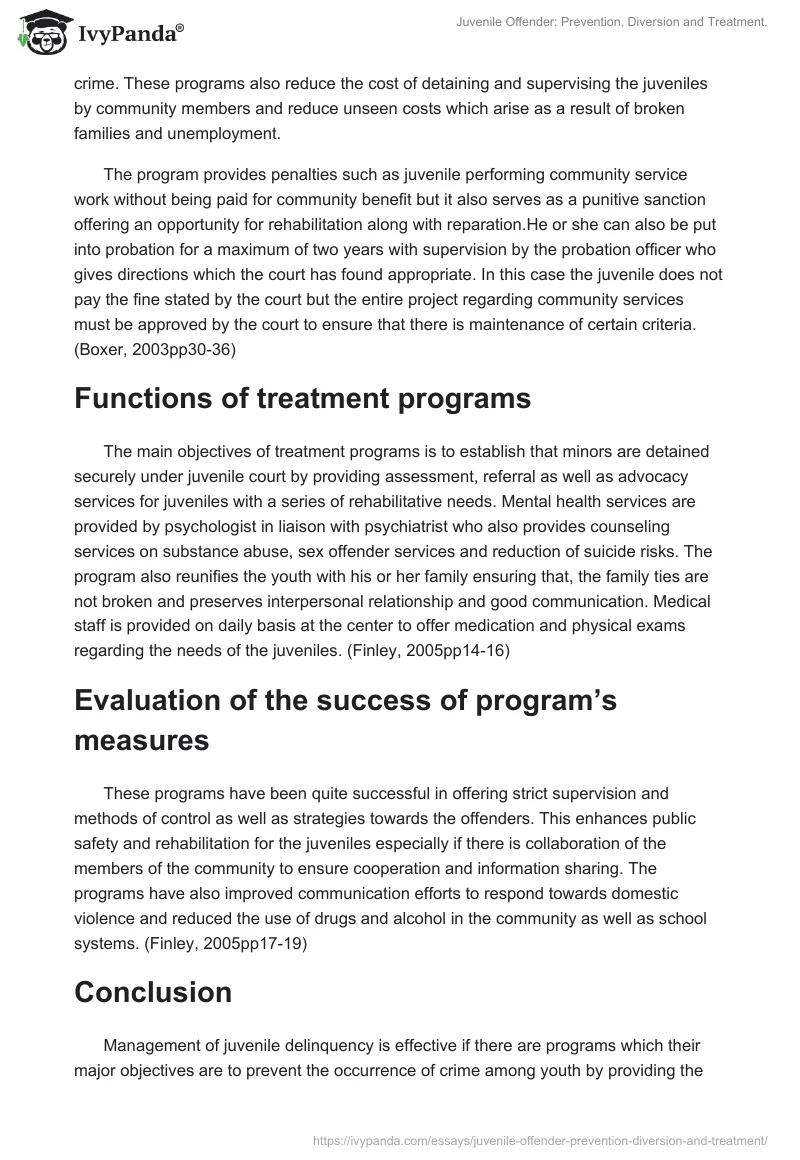 Juvenile Offender: Prevention, Diversion and Treatment.. Page 2