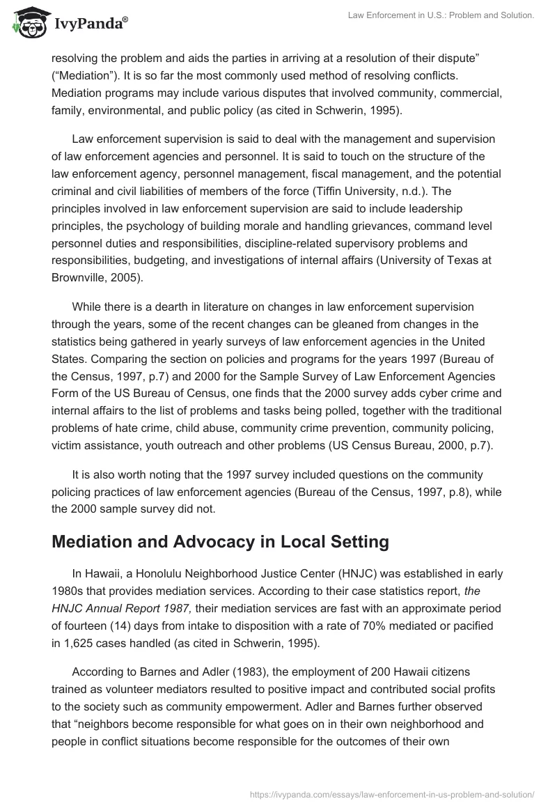 Law Enforcement in U.S.: Problem and Solution.. Page 2