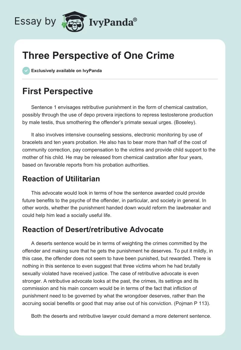 Three Perspective of One Crime. Page 1
