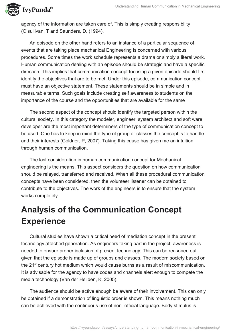 Understanding Human Communication in Mechanical Engineering. Page 2