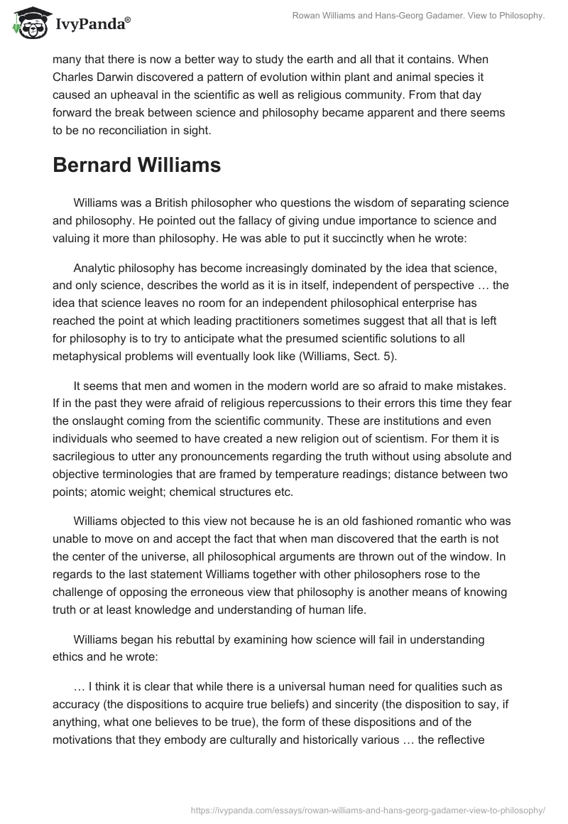Rowan Williams and Hans-Georg Gadamer. View to Philosophy.. Page 3