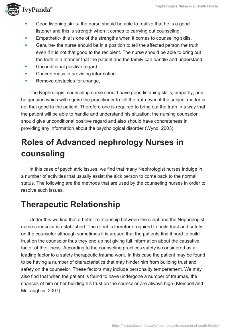 Nephrologists Nurse in at South Florida.. Page 2