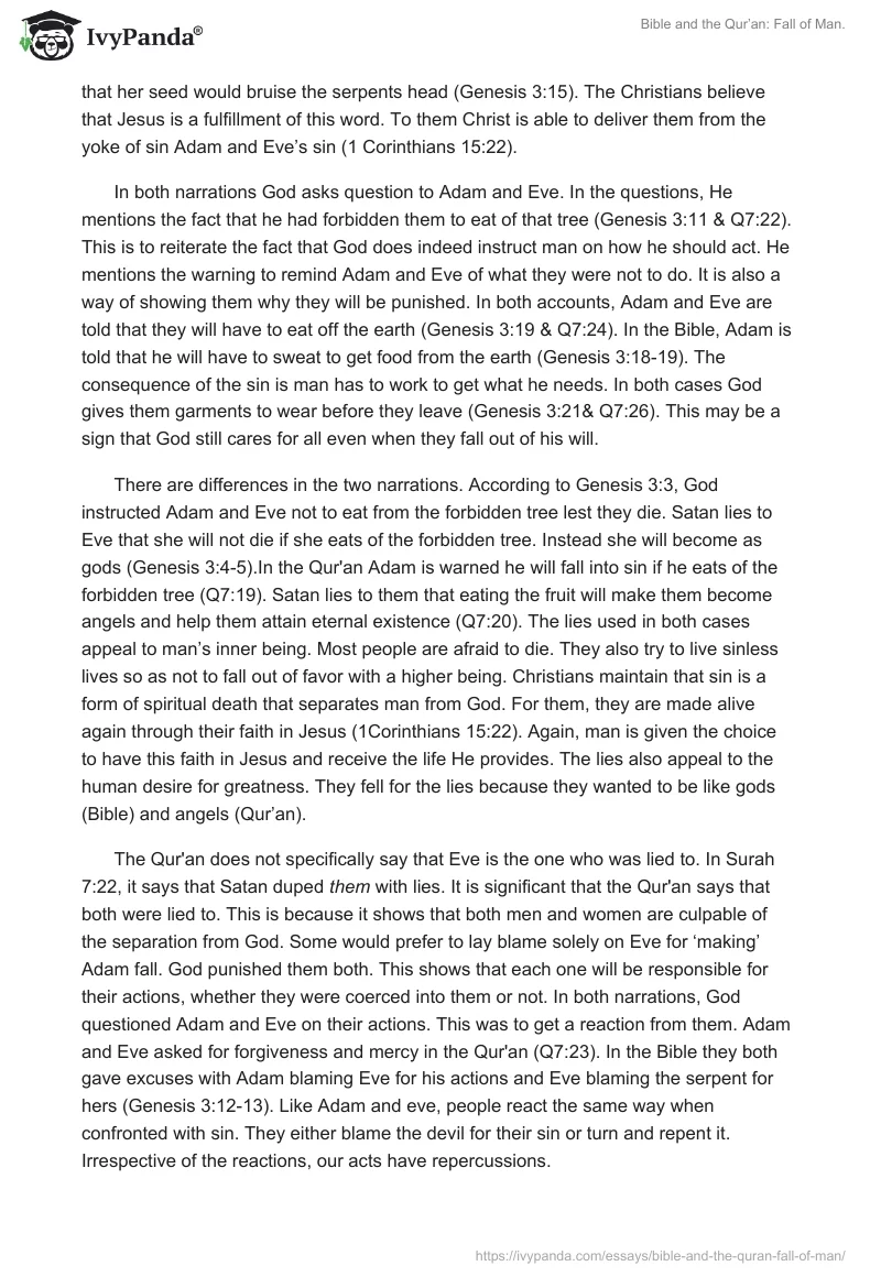 Bible and the Qur’an: Fall of Man.. Page 2
