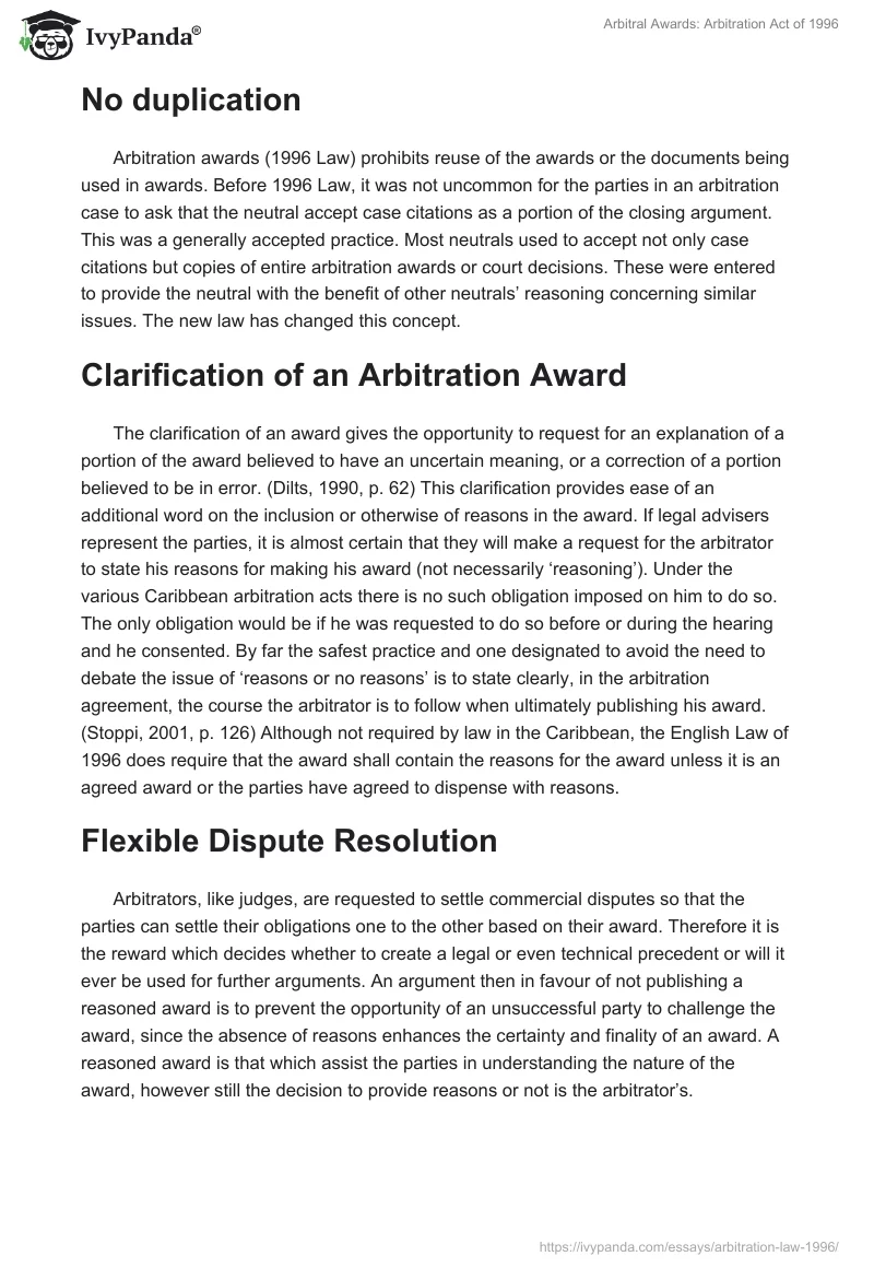 Arbitral Awards: Arbitration Act of 1996. Page 3