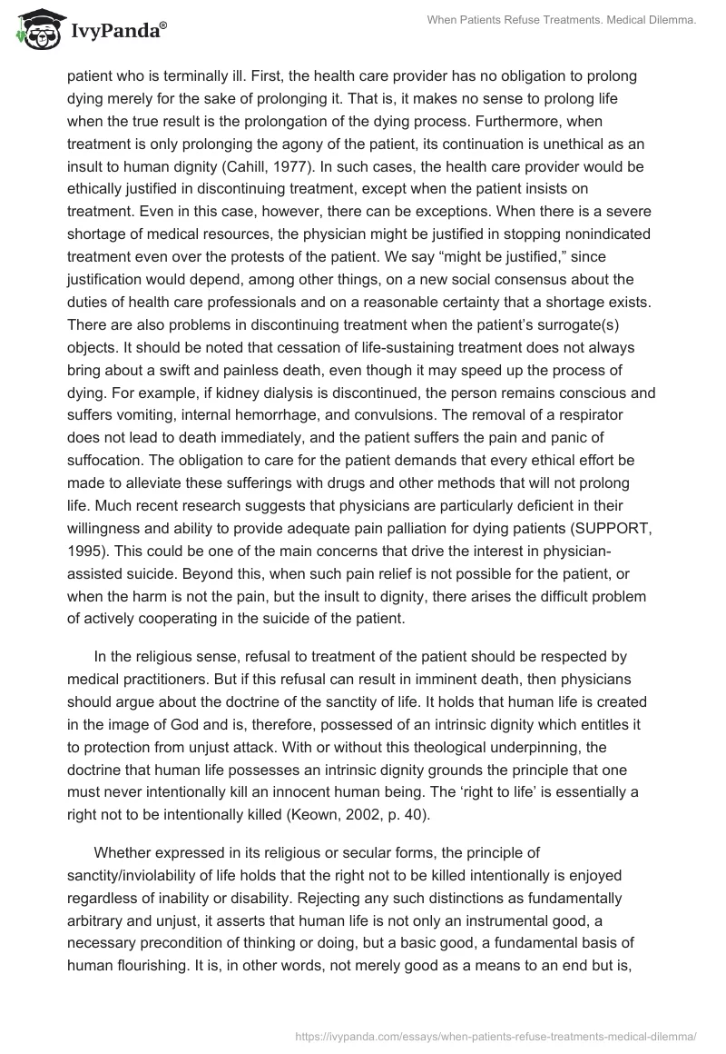 When Patients Refuse Treatments. Medical Dilemma.. Page 4