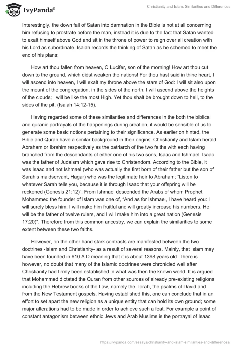 Christianity and Islam: Similarities and Differences. Page 3