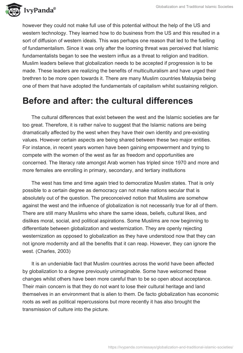 Globalization and Traditional Islamic Societies. Page 5