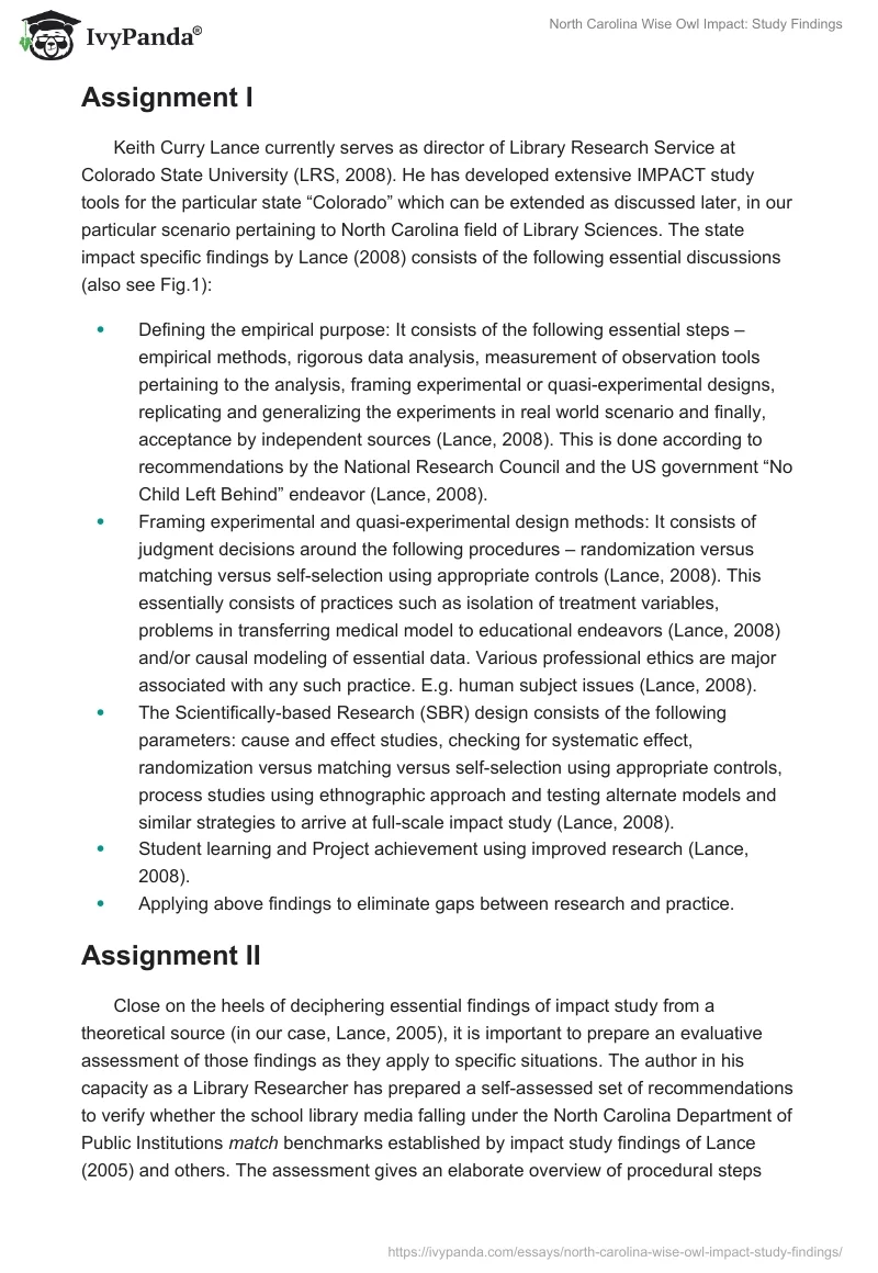 North Carolina Wise Owl Impact: Study Findings. Page 2