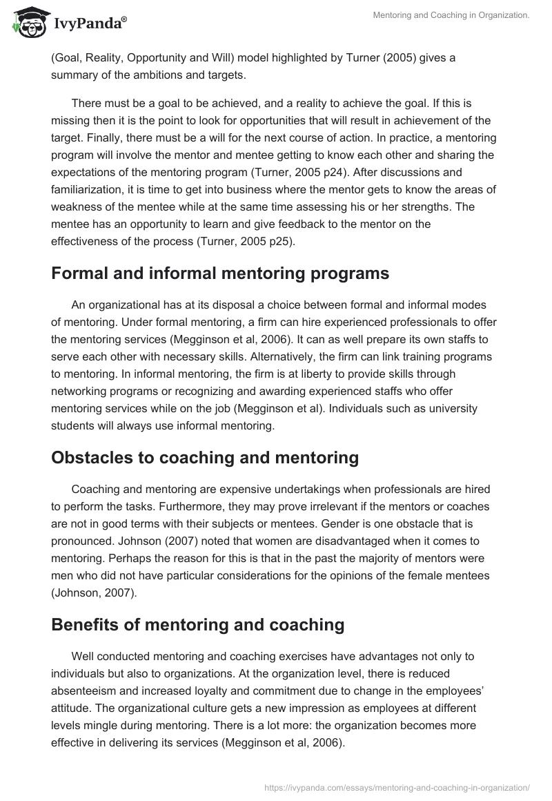 Mentoring and Coaching in Organization.. Page 4