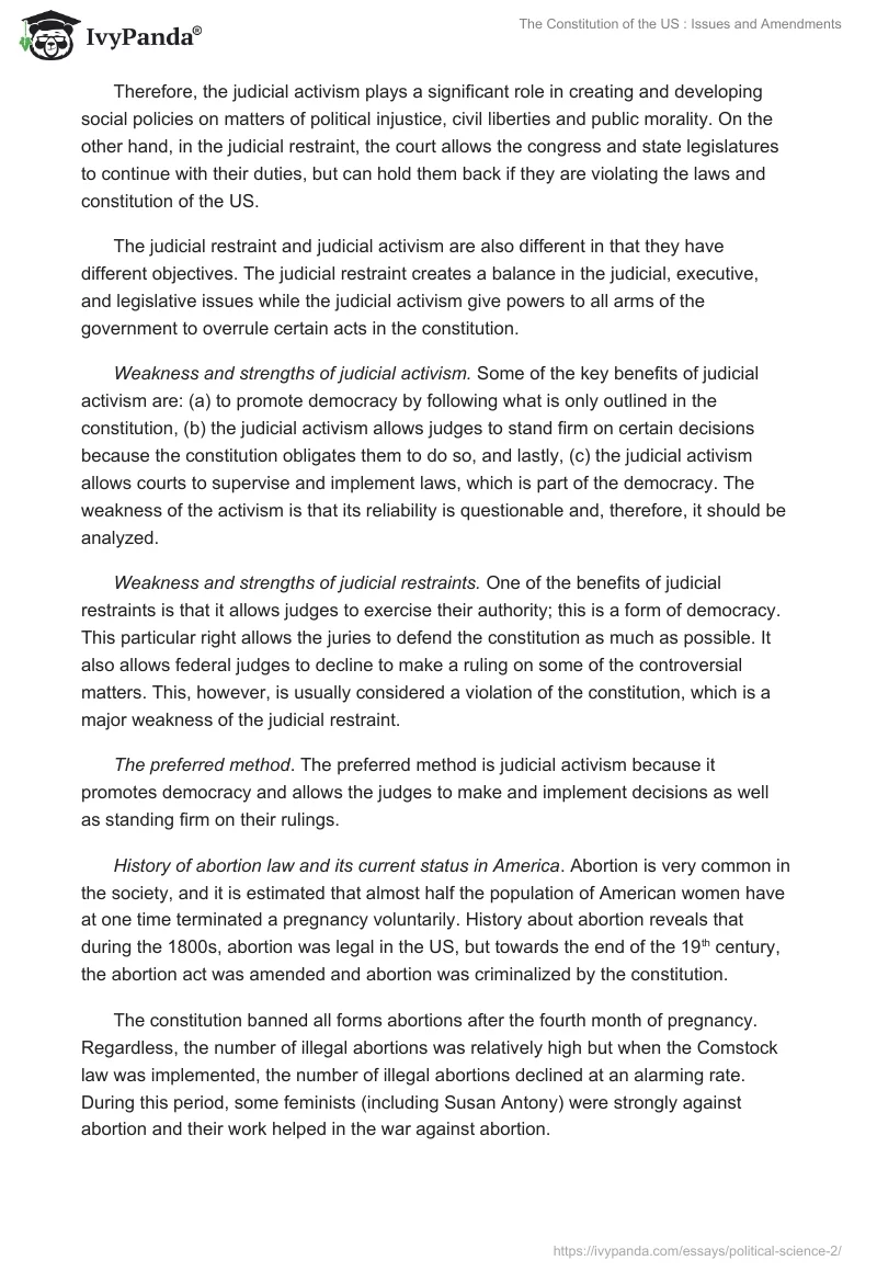 The Constitution of the US : Issues and Amendments. Page 3
