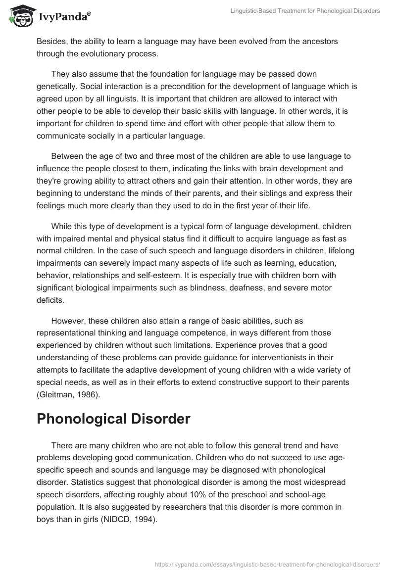Linguistic-Based Treatment for Phonological Disorders. Page 2