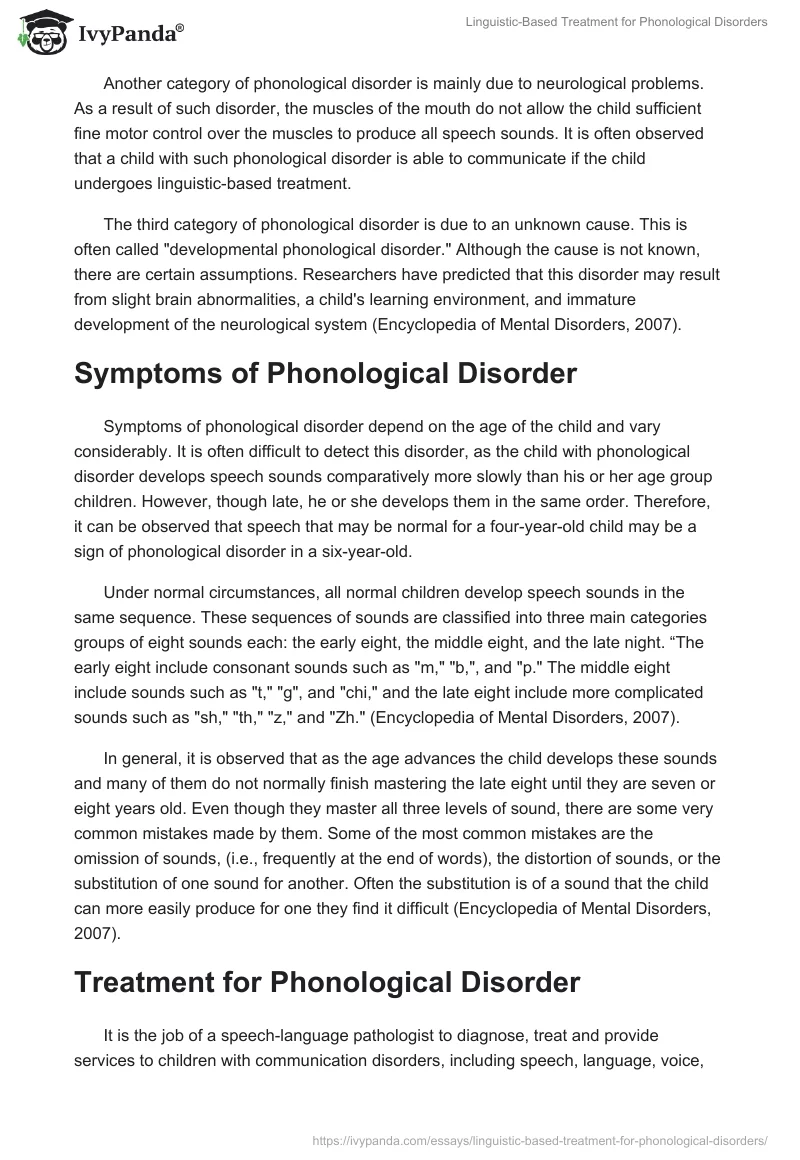 Linguistic-Based Treatment for Phonological Disorders. Page 4