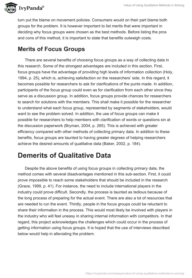 Value of Using Qualitative Methods in Solving. Page 4