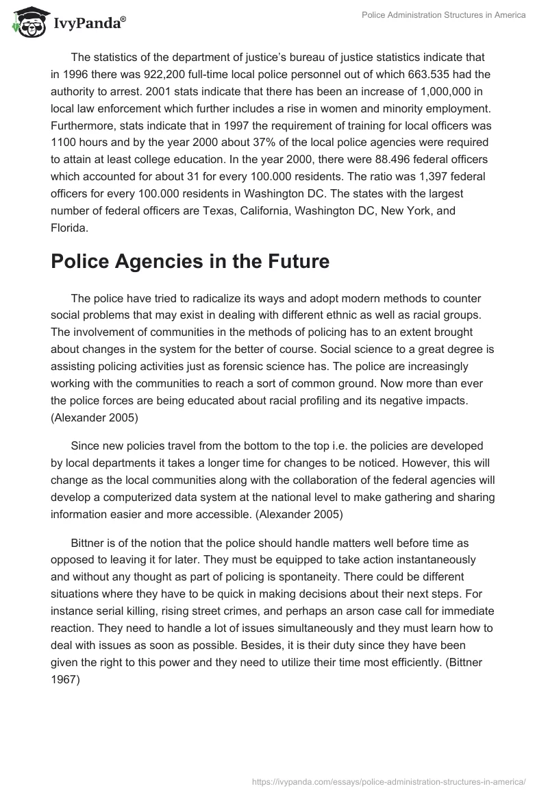 Police Administration Structures in America. Page 4