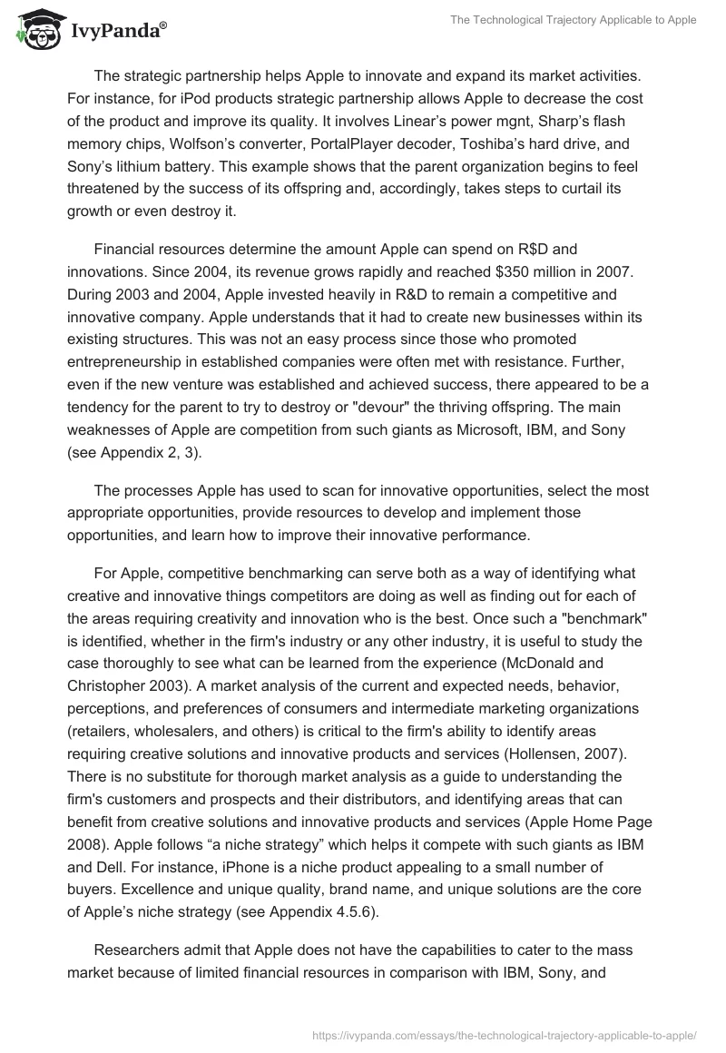 The Technological Trajectory Applicable to Apple. Page 4