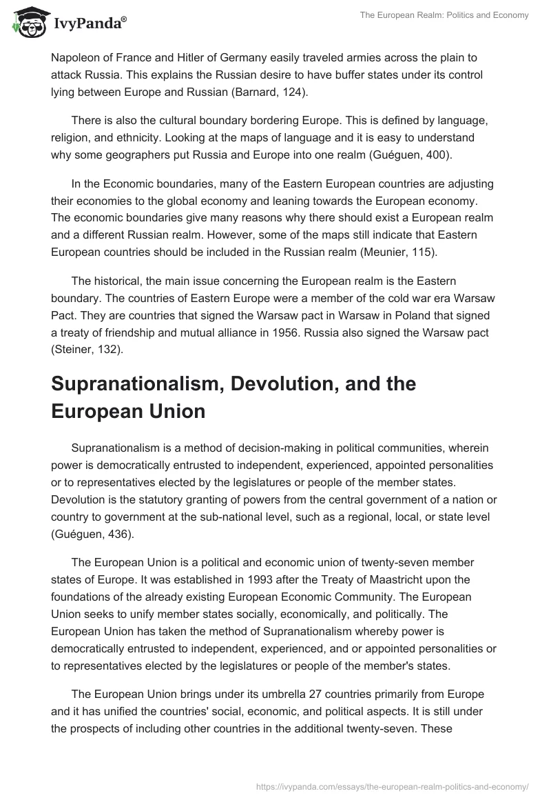 The European Realm: Politics and Economy. Page 2