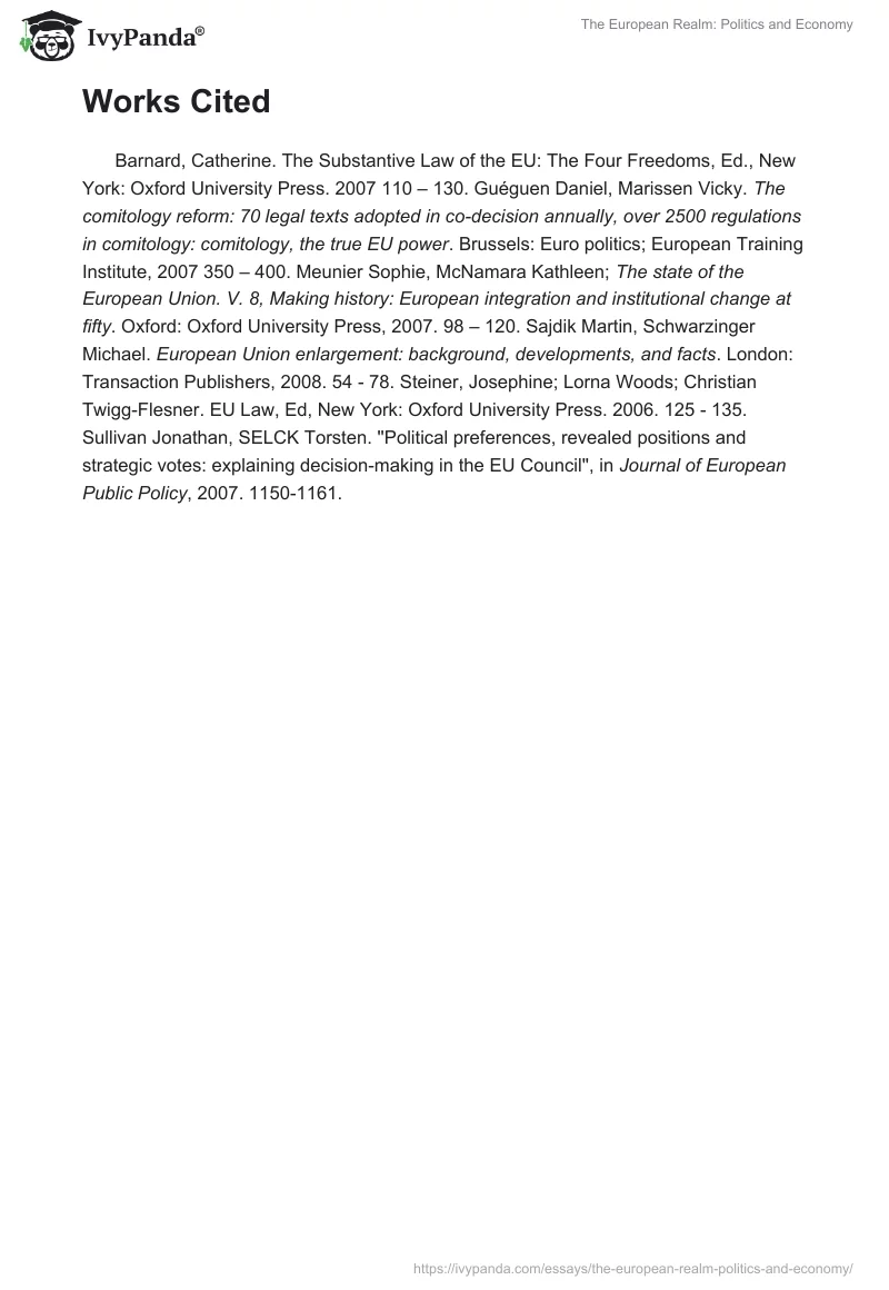 The European Realm: Politics and Economy. Page 4