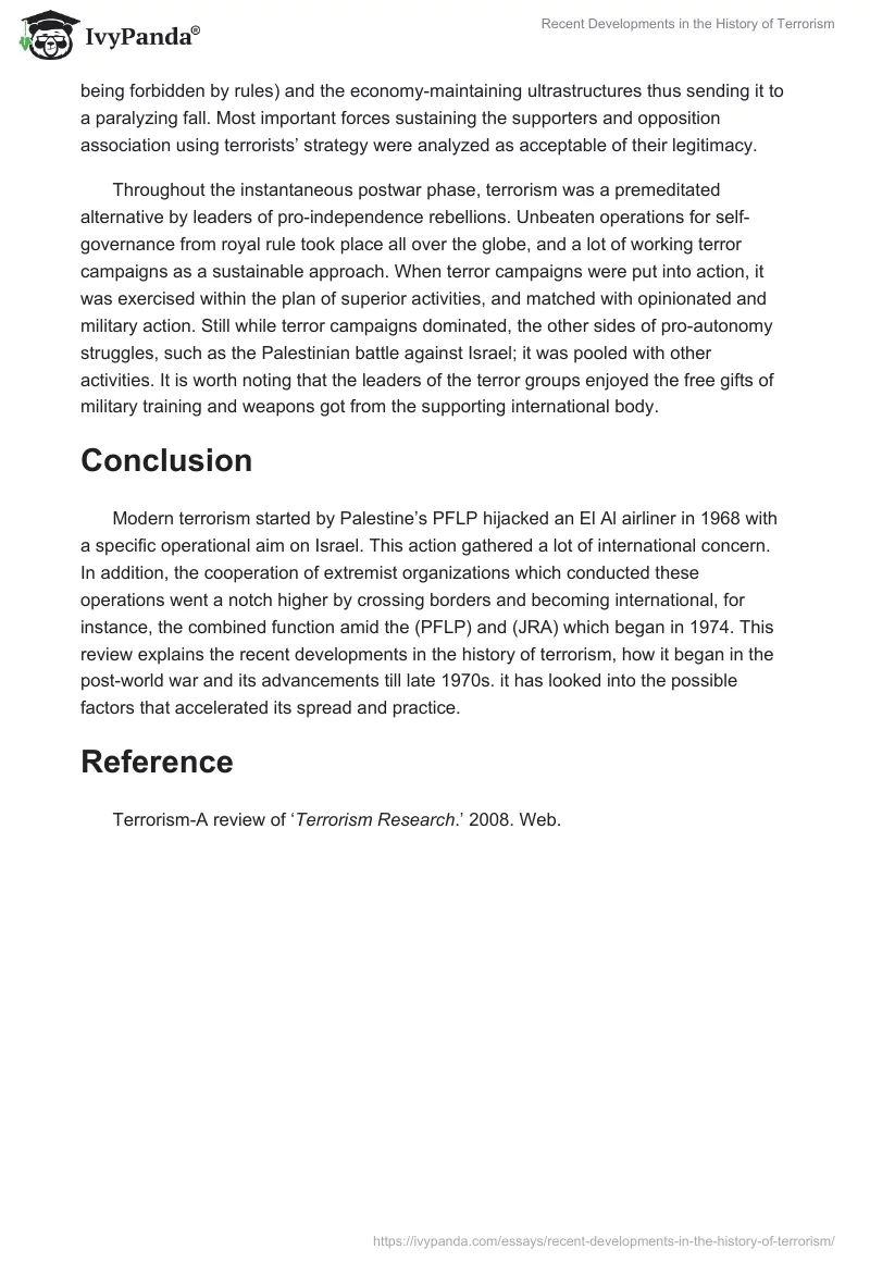 Recent Developments in the History of Terrorism. Page 2