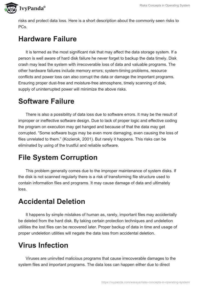 Risks Concepts in Operating System. Page 2