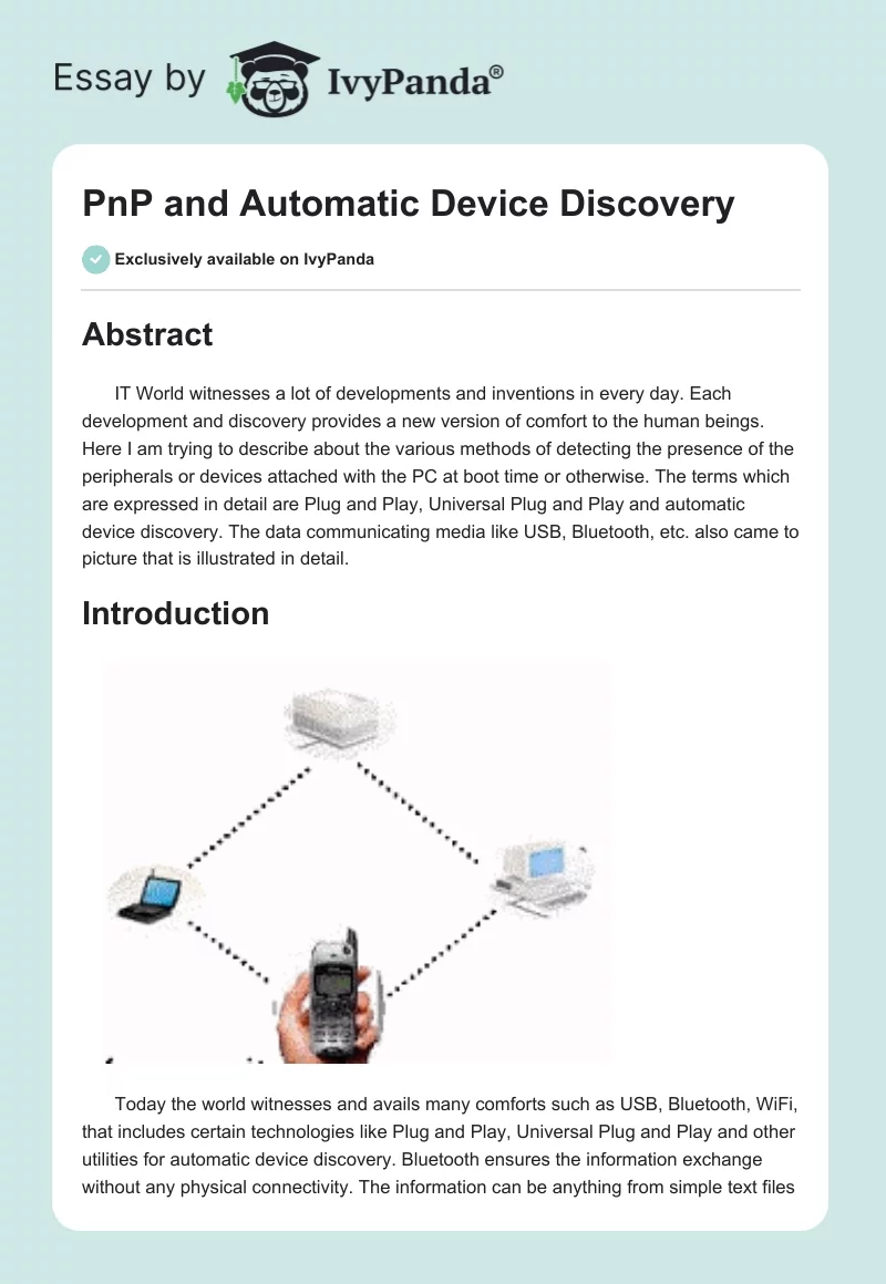 PnP and Automatic Device Discovery. Page 1