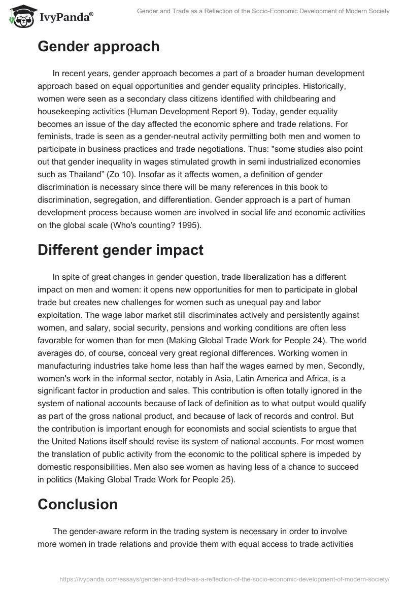 Gender and Trade as a Reflection of the Socio-Economic Development of Modern Society. Page 2
