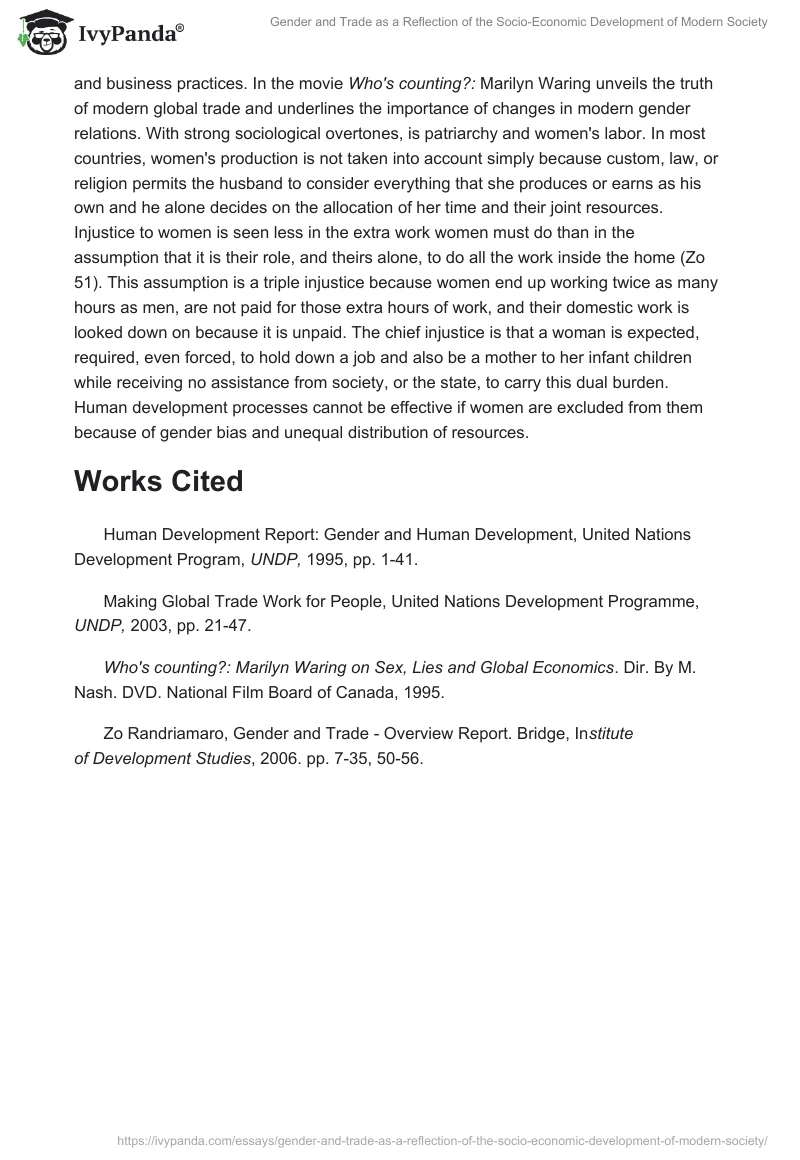 Gender and Trade as a Reflection of the Socio-Economic Development of Modern Society. Page 3
