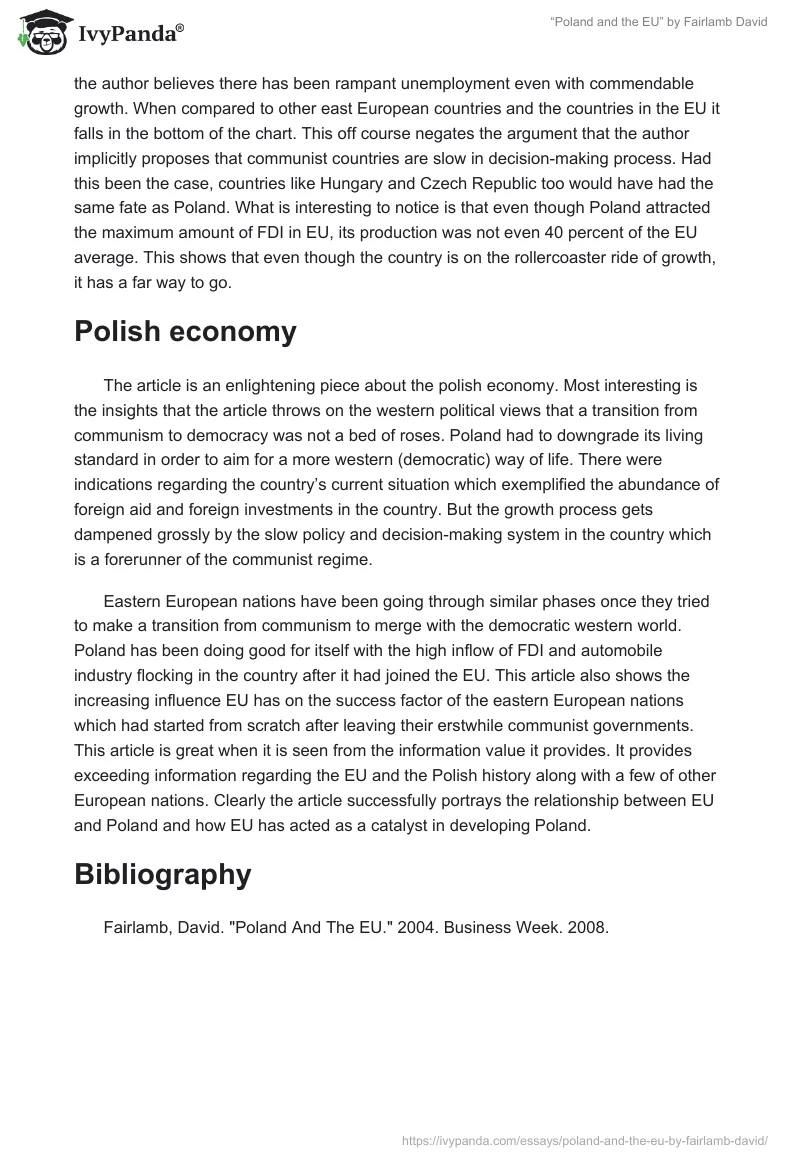 “Poland and the EU” by Fairlamb David. Page 2