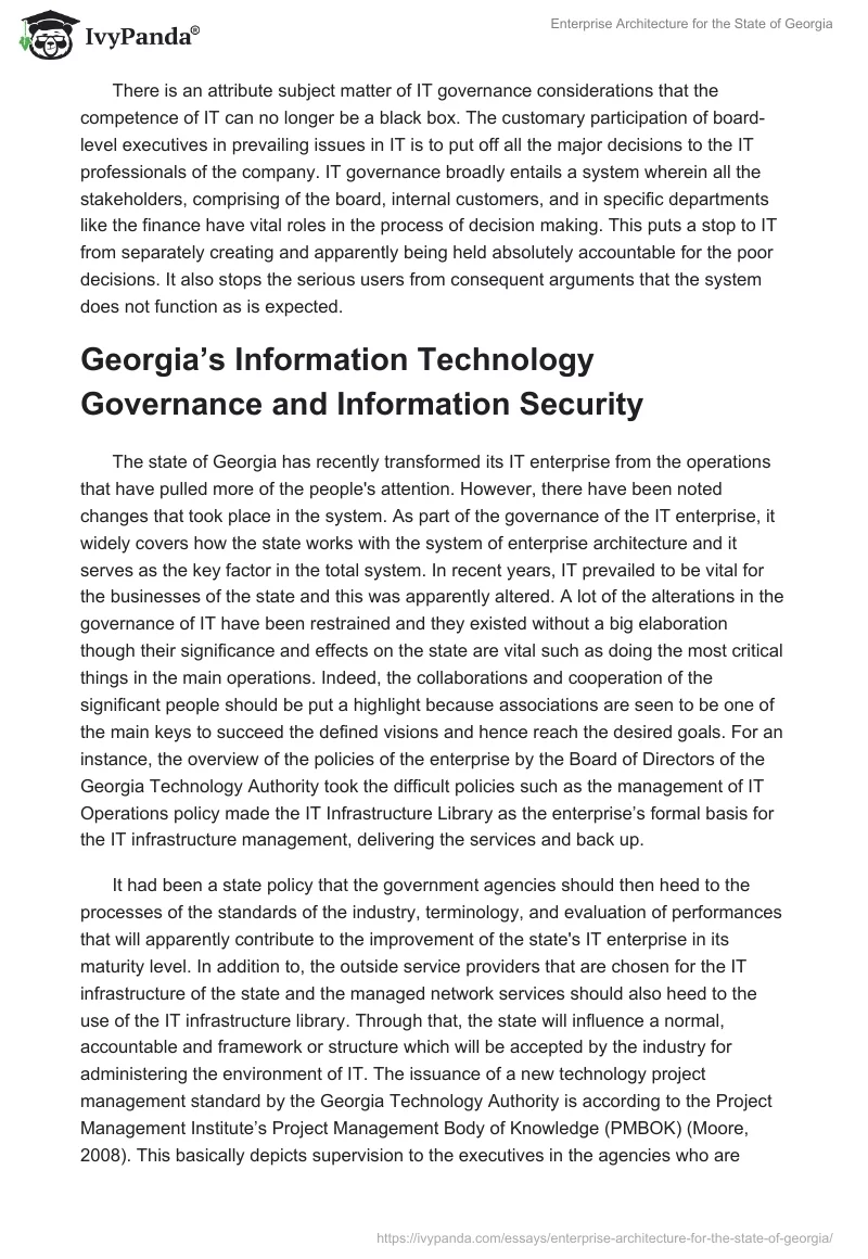 Enterprise Architecture for the State of Georgia. Page 4