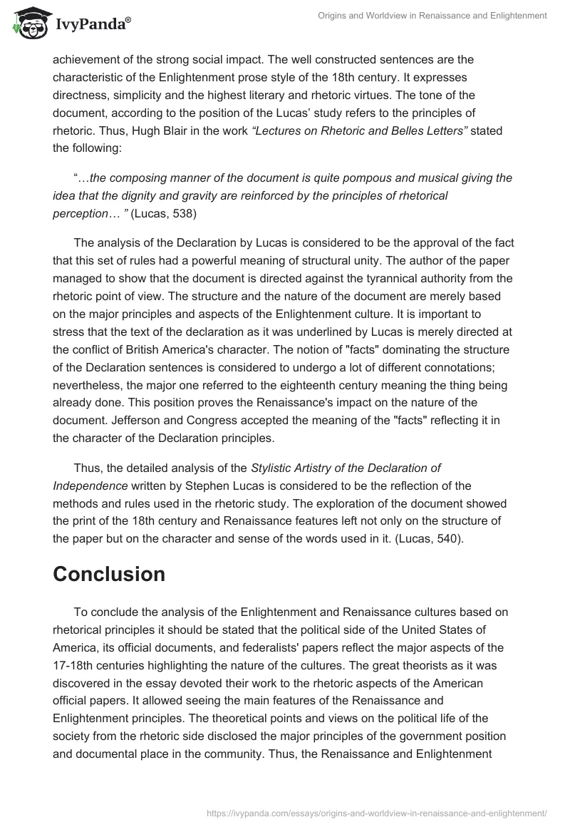 Origins and Worldview in Renaissance and Enlightenment. Page 4