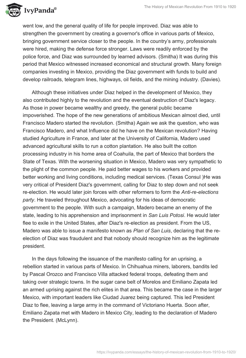 The History of Mexican Revolution From 1910 to 1920. Page 2