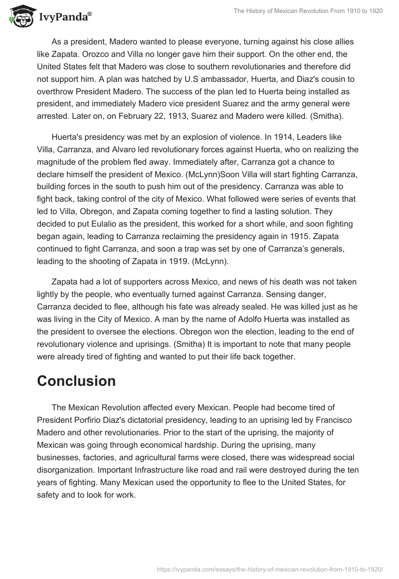 The History of Mexican Revolution From 1910 to 1920. Page 3