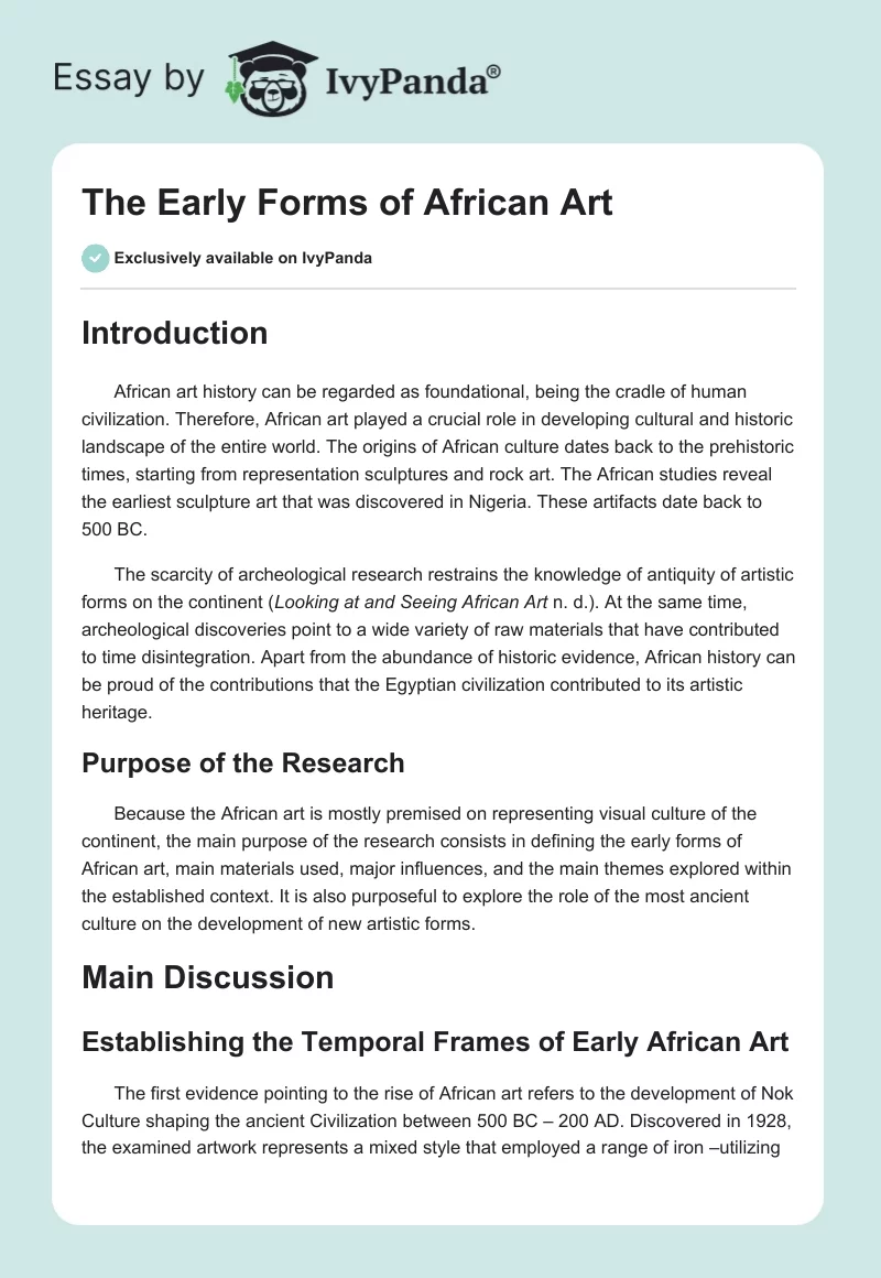 The Early Forms of African Art. Page 1