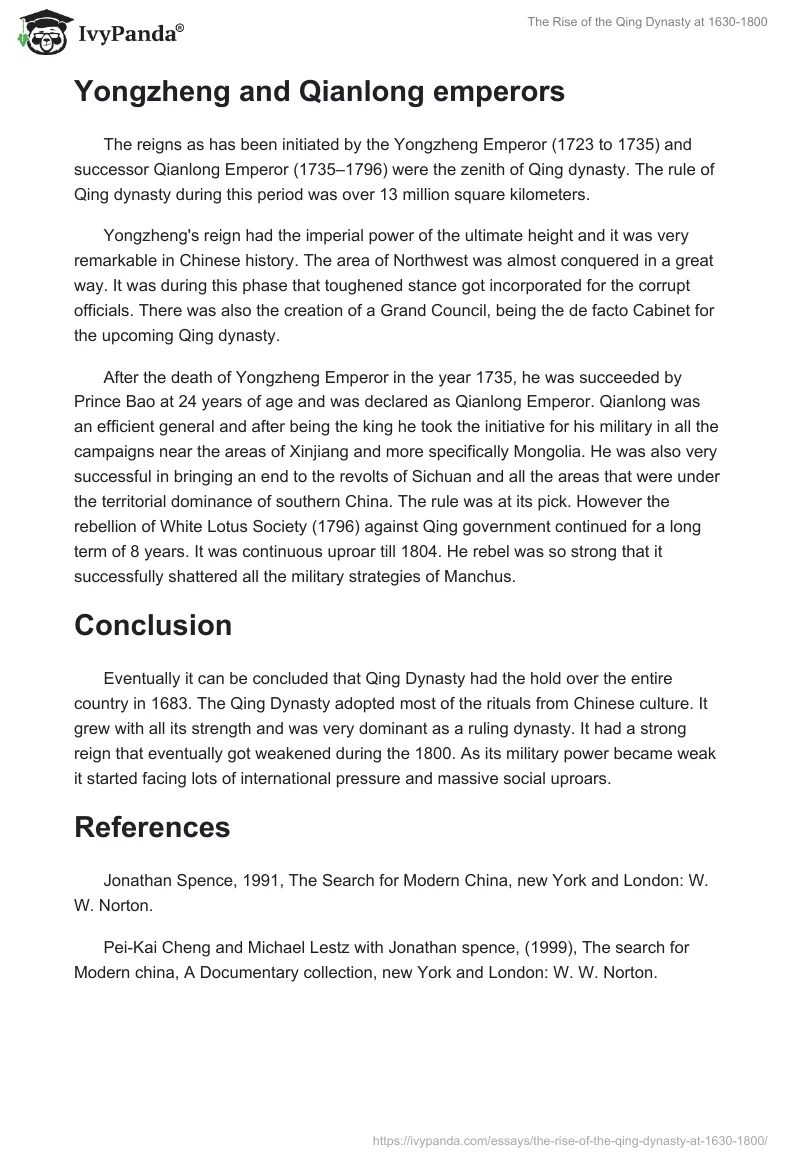 The Rise of the Qing Dynasty at 1630-1800. Page 4