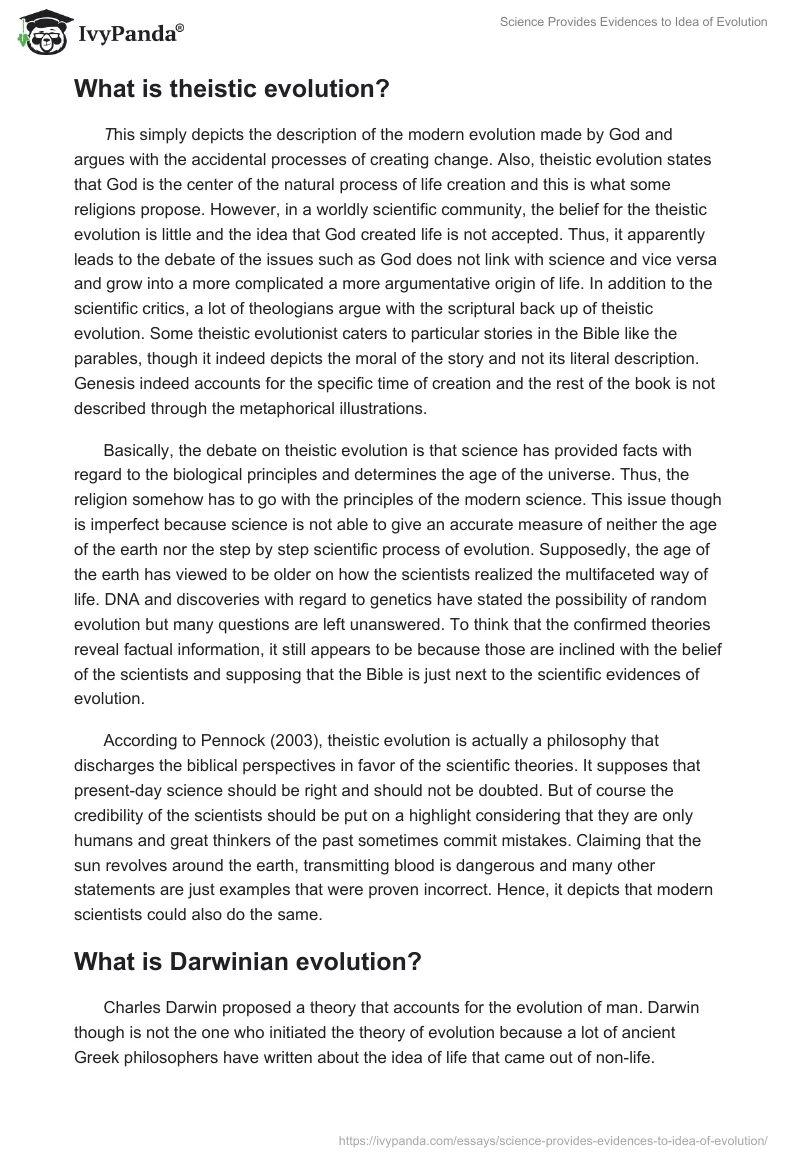 Science Provides Evidences to Idea of Evolution. Page 3