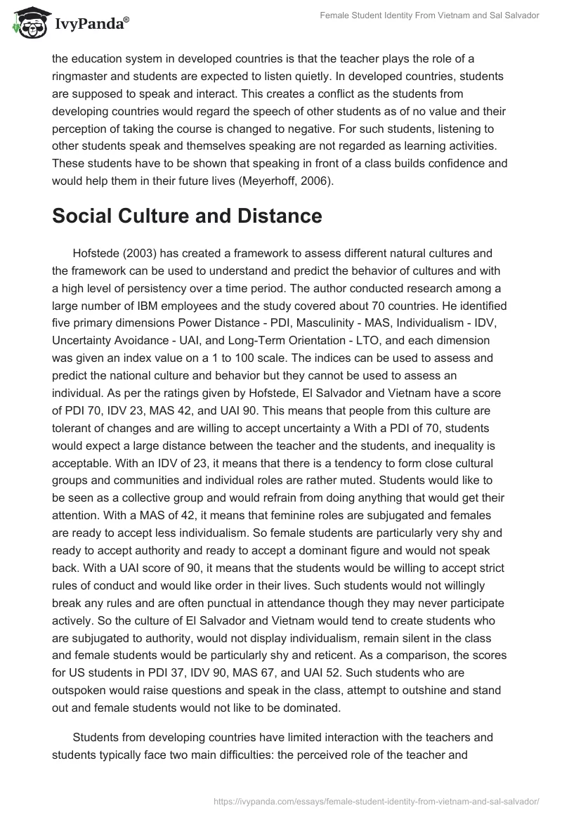 Female Student Identity From Vietnam and Sal Salvador. Page 2