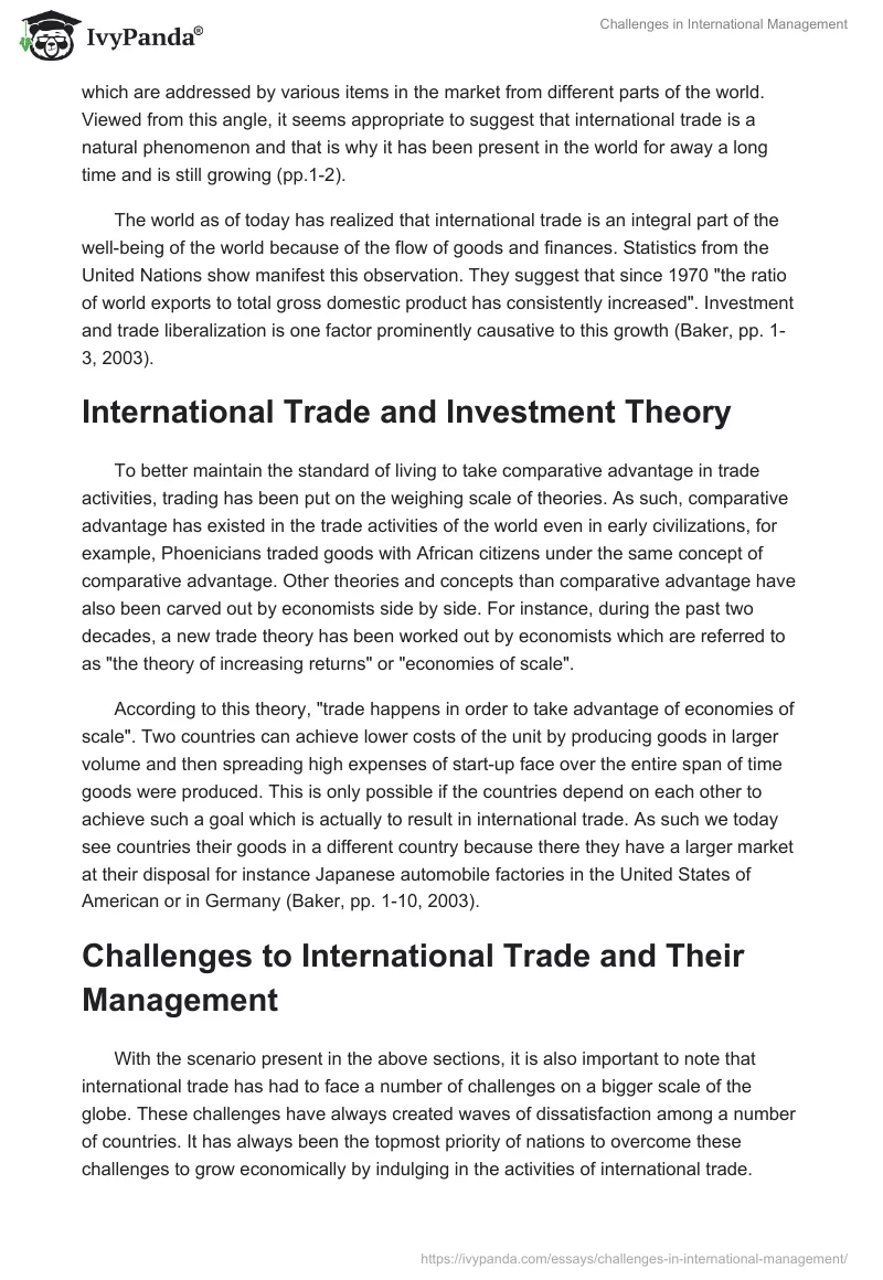Challenges in International Management. Page 2