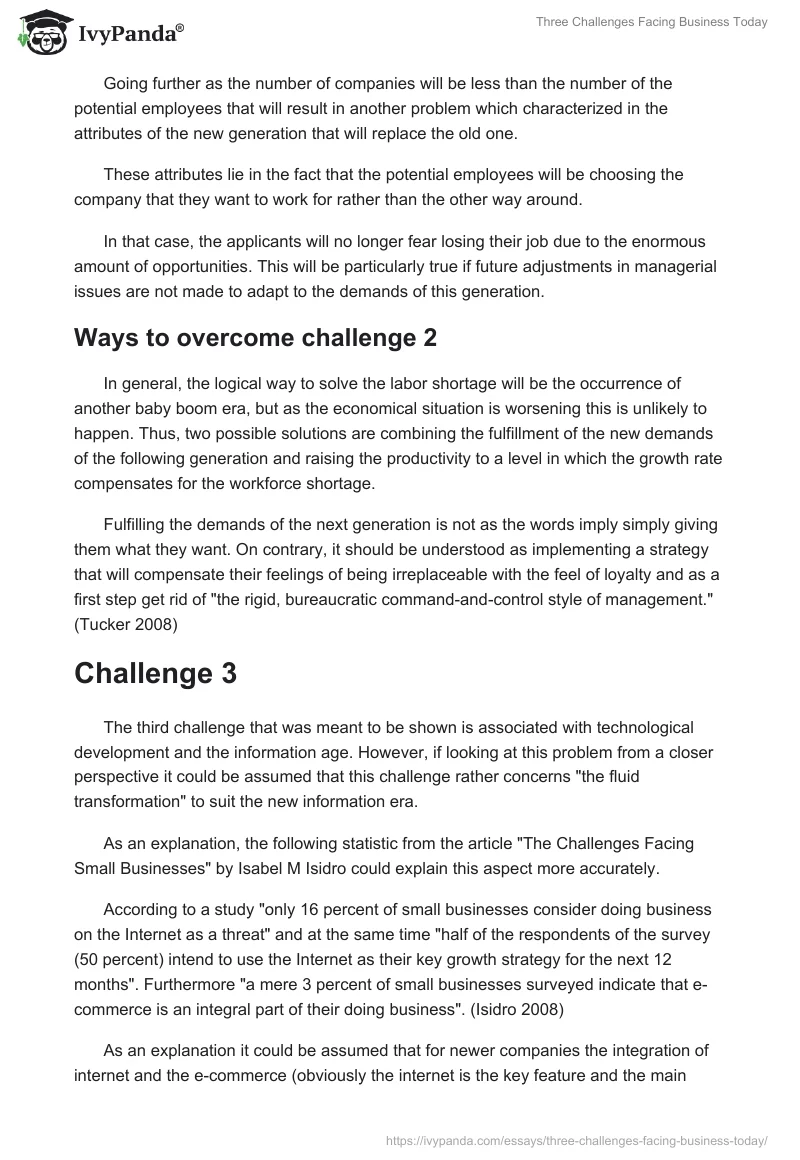 Three Challenges Facing Business Today. Page 3